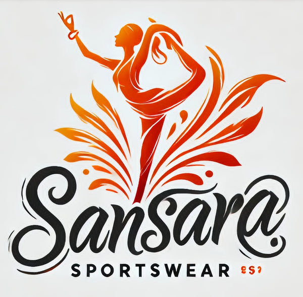 Close-up of a model wearing a blue sports bra from Sansara Sportswear, showcasing style and comfort for activewear.