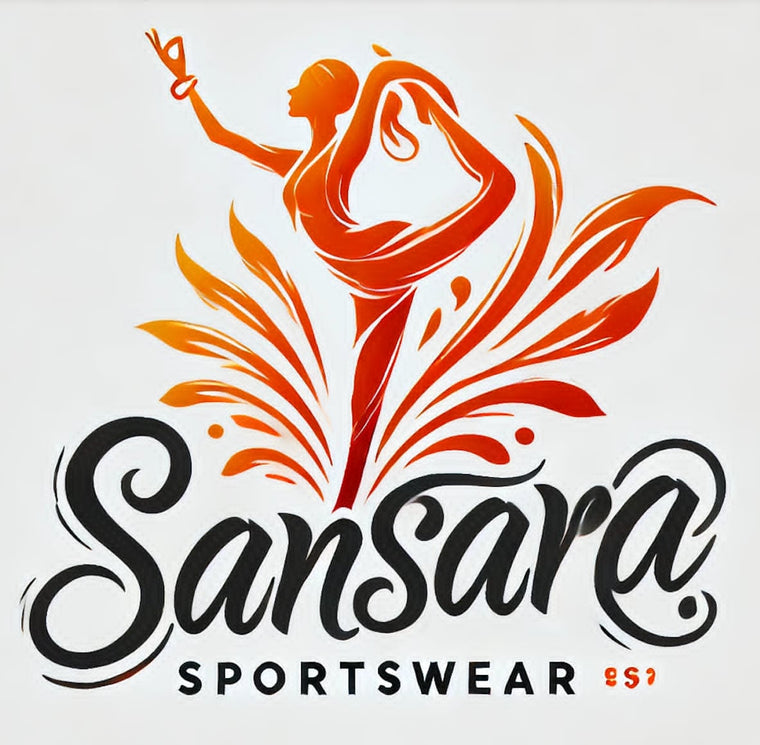 Close-up of a model wearing a blue sports bra from Sansara Sportswear, showcasing style and comfort for activewear.